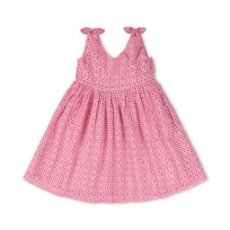 Hope & Henry Girls' Sleeveless Bow Shoulder Swing Dress, Toddler, 4