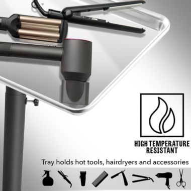 Saloniture Aluminum Salon Instrument Tray, Heavy-Duty Metal Rolling Base. View a larger version of this product image.