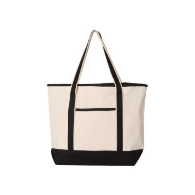 Q-Tees 34.6L Large Canvas Deluxe Tote. View a larger version of this product image.