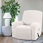Recliner Stretch Sofa Slipcover Sofa Cover 1 Piece Furniture Protector, Ivory