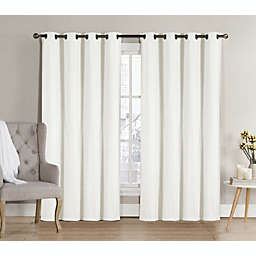GoodGram 2 Pack  Hotel Thermal Grommet 100% Blackout Curtains - 52 in. W x 84 in. L, White