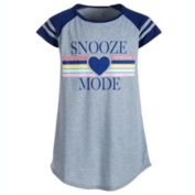 Max & Olivia Little & Big Girl&#39;s Graphic Print Raglan Nightgown Gray Gray Size S/6-6X
