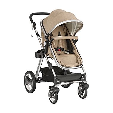 Slickblue Folding Aluminum Baby Stroller Baby Jogger with Diaper Bag-Beige. View a larger version of this product image.