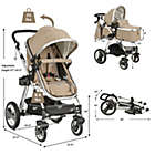Alternate image 2 for Slickblue Folding Aluminum Baby Stroller Baby Jogger with Diaper Bag-Beige