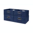 Alternate image 0 for Niche Cubo Set of 4 Half-Size Foldable Fabric Storage Bin with Chrome Handles - Blue