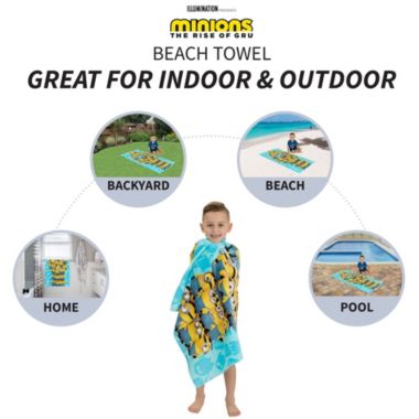 Infinity Merch Minions Kids Super Soft Cotton Beach and Bath Towel. View a larger version of this product image.