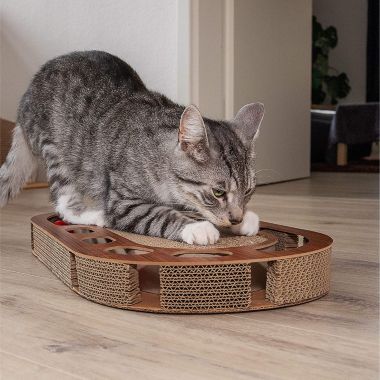 Pfotenolymp Cat Playground - Interactive Cat Toy/Scratching Board Made Of Corrugated. View a larger version of this product image.