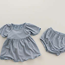 Laurenza's Girls Blue Flutter Top and Bummies Outfit Set
