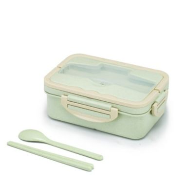 Wheat Straw Lunch Box With Stainless Steel Soup Spoon And Chopsticks Leak Proof Microwave Safe 1000ml Pink Bed Bath Beyond