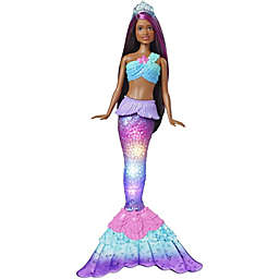 Mermaid Dreamtopia Barbie Doll with Water-Activated Twinkle Light-Up Tail, Purple Streak Hair