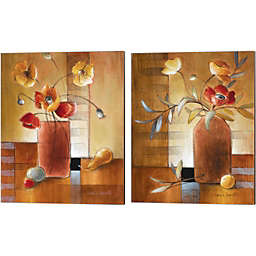 Metaverse Art Afternoon Poppy Still Life by Lanie Loreth 12-Inch x 15-Inch Canvas Wall Art (Set of 2)