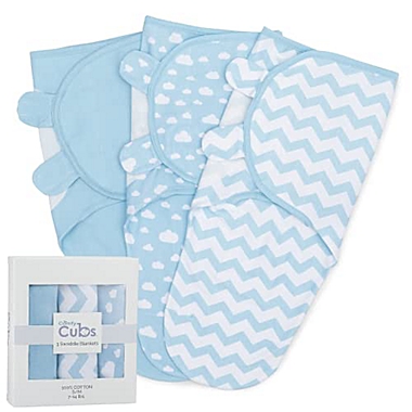 Swaddle Blanket Baby Girl Boy Easy Adjustable 3 Pack Infant Sleep Sack Wrap Newborn Babies by Comfy Cubs (Large (3-6 Months), Blue). View a larger version of this product image.