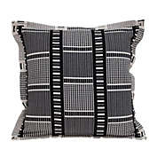 HomeRoots Home Decor. Black and White Abstract Stripes Throw Pillow.