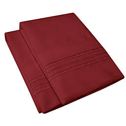 Sweet Home Collection   2 Pack Bed Pillow Cases - Luxury Embroidered Premium Pillowcases, King, Burgundy Red