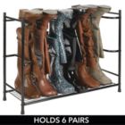 Alternate image 3 for mDesign Metal Boot Storage and Organizer Rack, Holds 6 Pairs