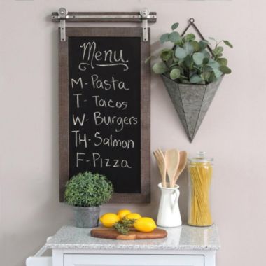 HomeRoots Home Decor Farmhouse Metal Chalkboard Wall Decor - 321327. View a larger version of this product image.