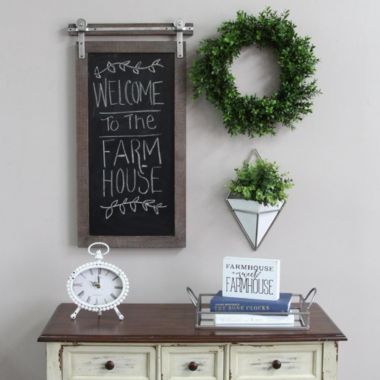 HomeRoots Home Decor Farmhouse Metal Chalkboard Wall Decor - 321327. View a larger version of this product image.
