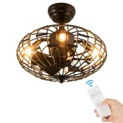 Slickblue 5 Blades Enclosed Ceiling Fan with Light and Remote Control