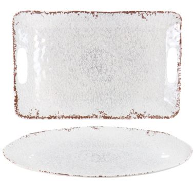 Laurie Gates Mauna 2 Piece Melamine Serving Tray Set in White. View a larger version of this product image.