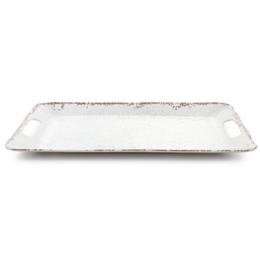 Laurie Gates Mauna 2 Piece Melamine Serving Tray Set in White. View a larger version of this product image.