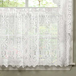 Sweet Home Collection   Old World Style Floral Lace Kitchen Curtain, 24