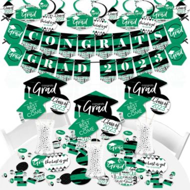 Big Dot of Happiness 2023 Green Graduation Party Supplies - 387 Piece Decoration Kit - Fundle Bundle. View a larger version of this product image.