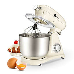 VENTRAY Stand Mixer, Electric Food Mixer with Attachment Hub, 6-Speed Tilt-Head - Beige
