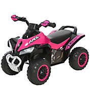Aosom NO Power Ride on Car for Kids 4 Wheel Foot-to-Floor Sliding Walking Push Along ATV Toy for 18-36 Months, Pink
