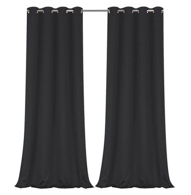Regal Home Collections 100% Hotel Blackout Thermal Insulated Grommet Curtains - 50 in. W x 84 in. L, Black