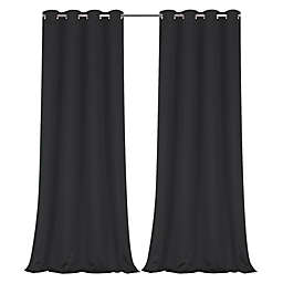 Regal Home Collections 100% Hotel Blackout Thermal Insulated Grommet Curtains - 50 in. W x 84 in. L, Black