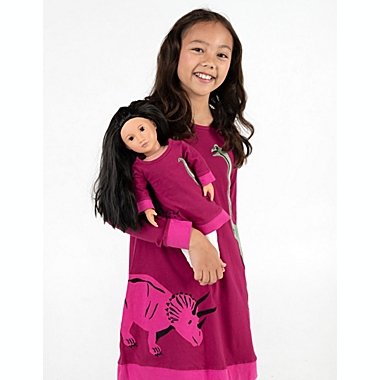 Leveret Girls and Doll Cotton Dress Dinosaur. View a larger version of this product image.
