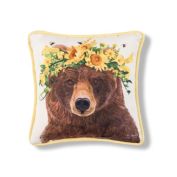 C&F Home 8" x 8" Bear With Flower Crown Spring Petite Printed Throw Pillow
