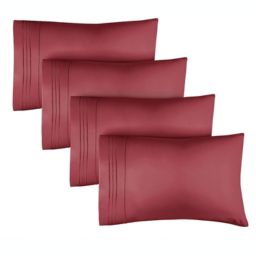 CGK Unlimited Soft Microfiber Pillowcase Set of 4 - Queen - Burgundy