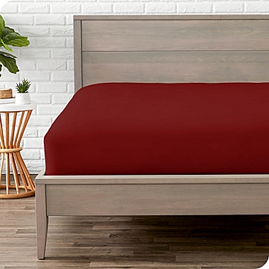 Bare Home Fitted Bottom Sheet - Premium 1800 Ultra-Soft Wrinkle Resistant Microfiber - Hypoallergenic - Deep Pocket (Burgundy, Queen). View a larger version of this product image.