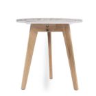 Alternate image 0 for The Bianco Collection Cherie 15" Round Italian Carrara White Marble Side Table with Oak Legs