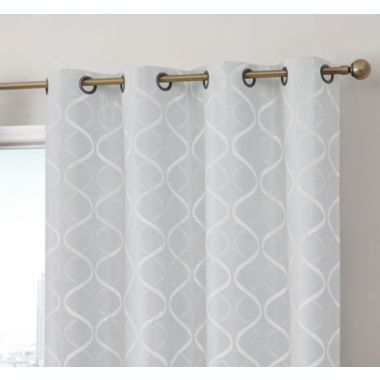 THD Sally Lattice Flocked 100% Full Blackout Room Darkening Thermal Energy Efficient Window Curtain Grommet Panels - 2 Panels. View a larger version of this product image.