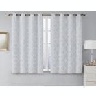 Alternate image 1 for THD Sally Lattice Flocked 100% Full Blackout Room Darkening Thermal Energy Efficient Window Curtain Grommet Panels - 2 Panels