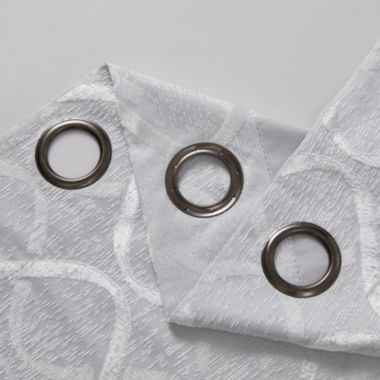 THD Sally Lattice Flocked 100% Full Blackout Room Darkening Thermal Energy Efficient Window Curtain Grommet Panels - 2 Panels. View a larger version of this product image.