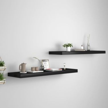 Home Life Boutique Floating Wall Shelves 2 pcs Home Life Boutique Floating Wall Shelves 2 pcs Black 35.4"x9.3"x1.5" MDF. View a larger version of this product image.