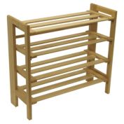 Contemporary Home Living 25.75" Natural Brown Clifford Foldable Shoe Rack