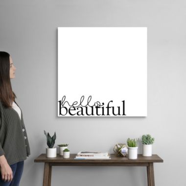 Great Big Canvas Hello Beautiful Love Textual Black Gray Wrapped Canvas Print Wall Artwork. View a larger version of this product image.