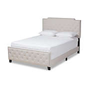Baxton Studio  Marion Modern Transitional Beige Fabric Upholstered Button Tufted Full Size Panel Bed