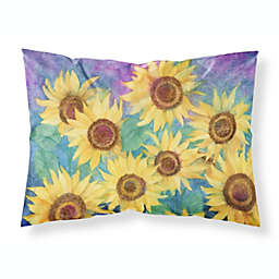 Caroline's Treasures Sunflowers and Purple Fabric Standard Pillowcase 30 x 20.5