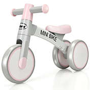Slickblue Indoor Outdoor Kids Riding Balance Bike with Silent Wheels-Pink