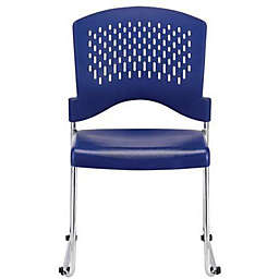 HomeRoots Office Set of 4 Navy Professional Plastic Guest Chairs