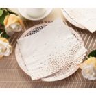 Alternate image 2 for Blue Panda 50 Pack Disposable Rose Gold Polka Dot Napkins for Confetti Birthday Party Supplies, Baby Shower (6.5 x 6.5 In)