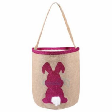 Kitcheniva Easter Bunny Bags Tote Basket, Rose Red. View a larger version of this product image.