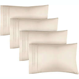 CGK Unlimited Pillowcase Set of 4 Soft Double Brushed Microfiber - Queen - Cream