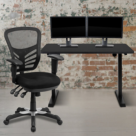 Flash Furniture 48 Wide Black Electric, Executive Office Furniture Standing Desk