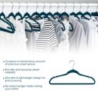 Alternate image 1 for Elama Home 100 Piece Velvet Slim Profile Heavy Duty Felt Hangers with Stainless Steel Swivel Hooks in Blue